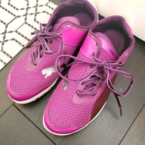 Purple puma sneakers